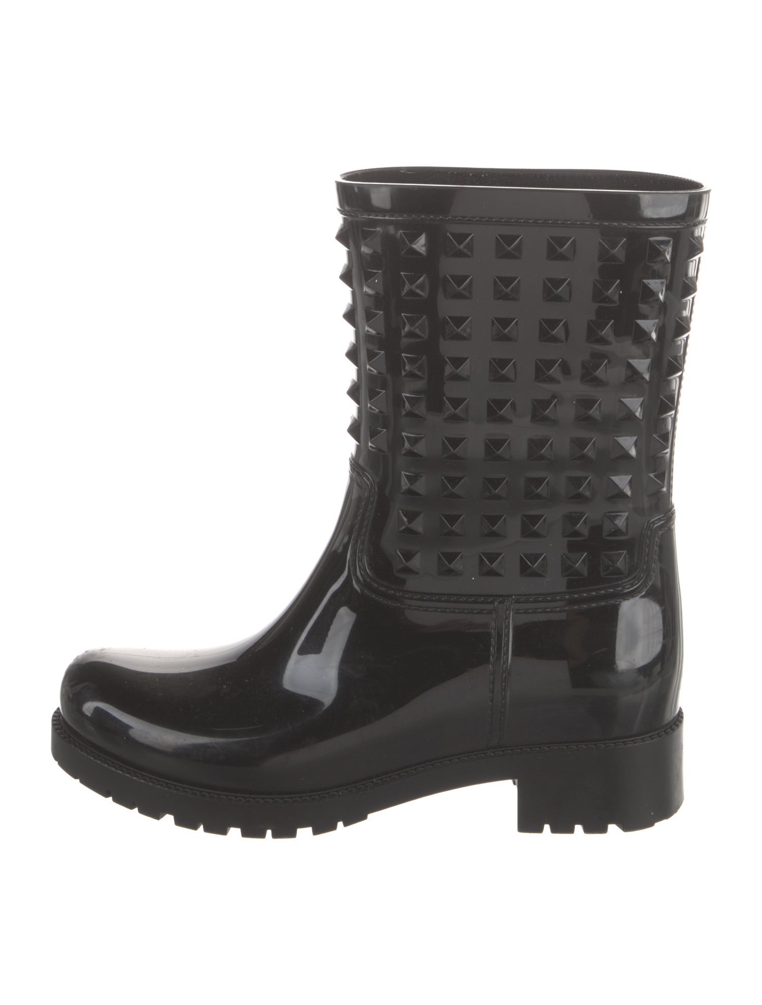 Valentino Rockstud Accents Rubber Rain Boots