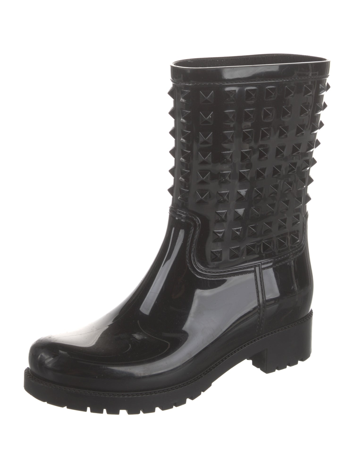 Valentino Rockstud Accents Rubber Rain Boots