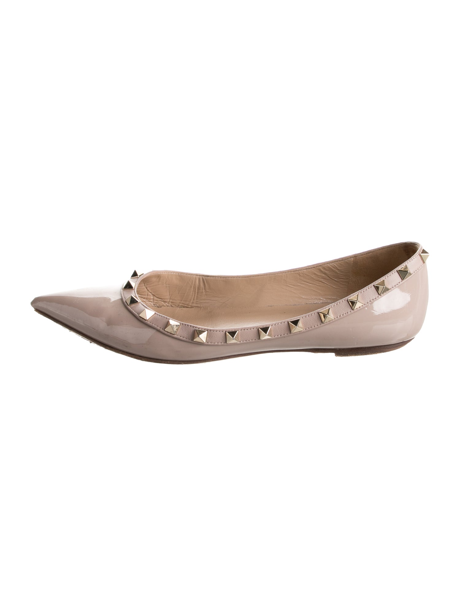 Valentino Rockstud Accents Patent Leather Ballet Flats