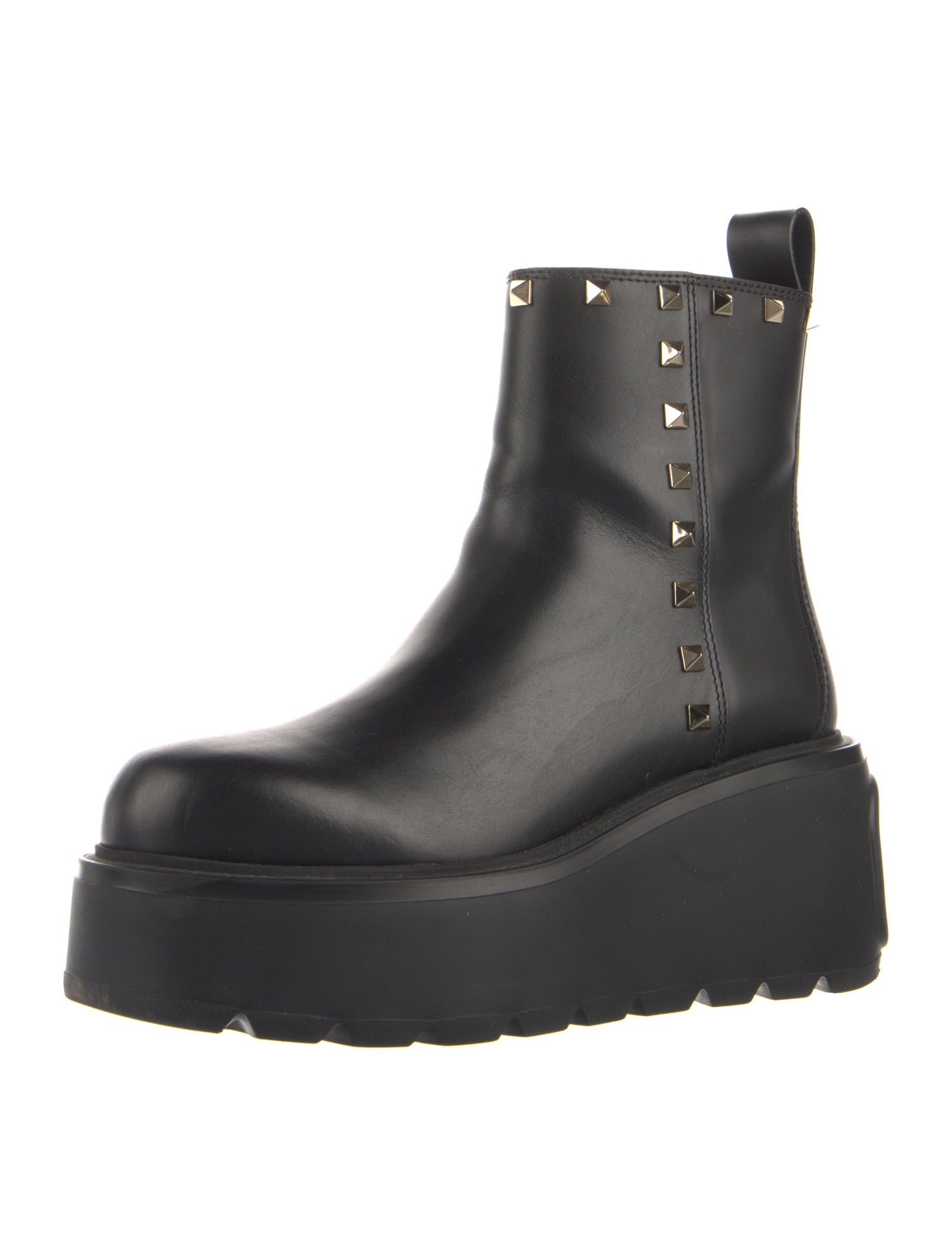 Valentino Rockstud Accents Leather Boots