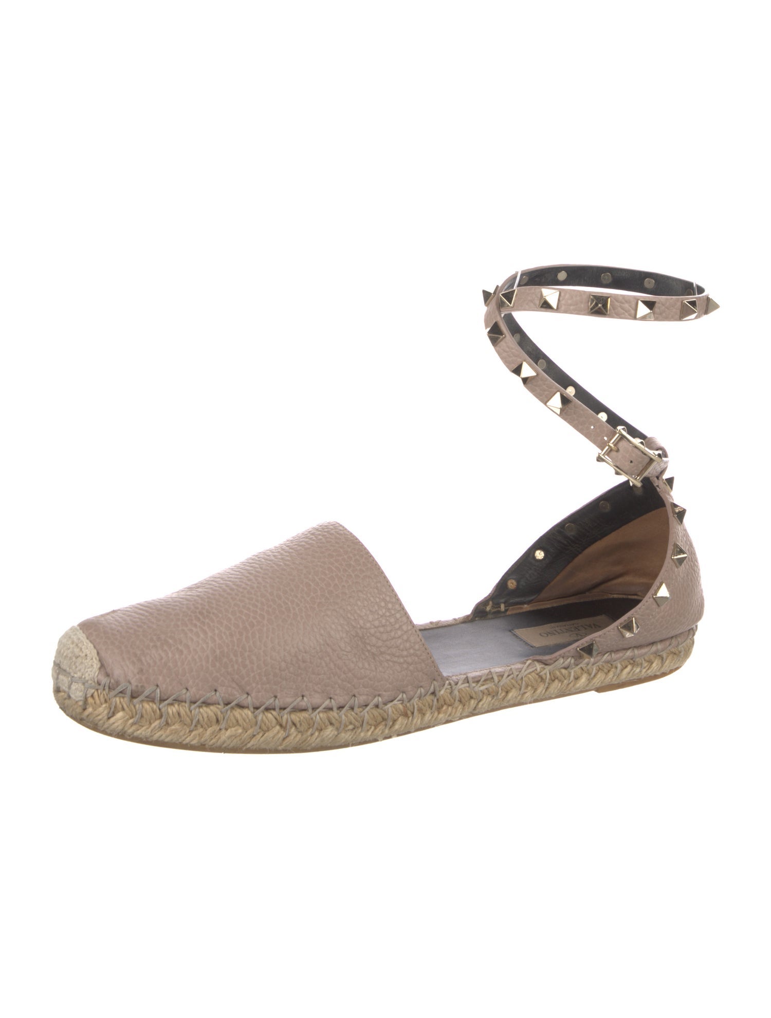 Valentino Rockstud Accents Leather Espadrilles