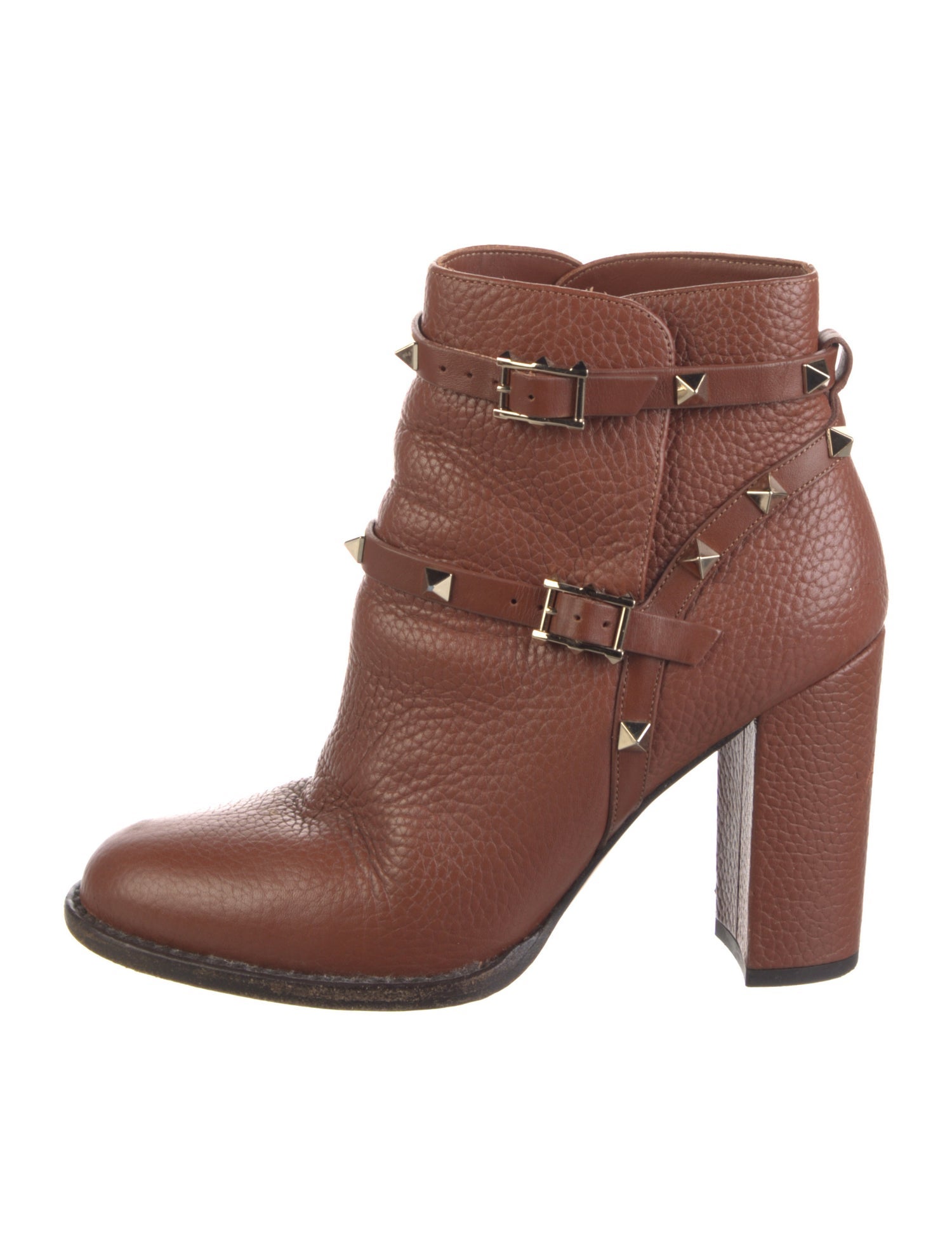 Valentino Rockstud Accents Leather Moto Boots