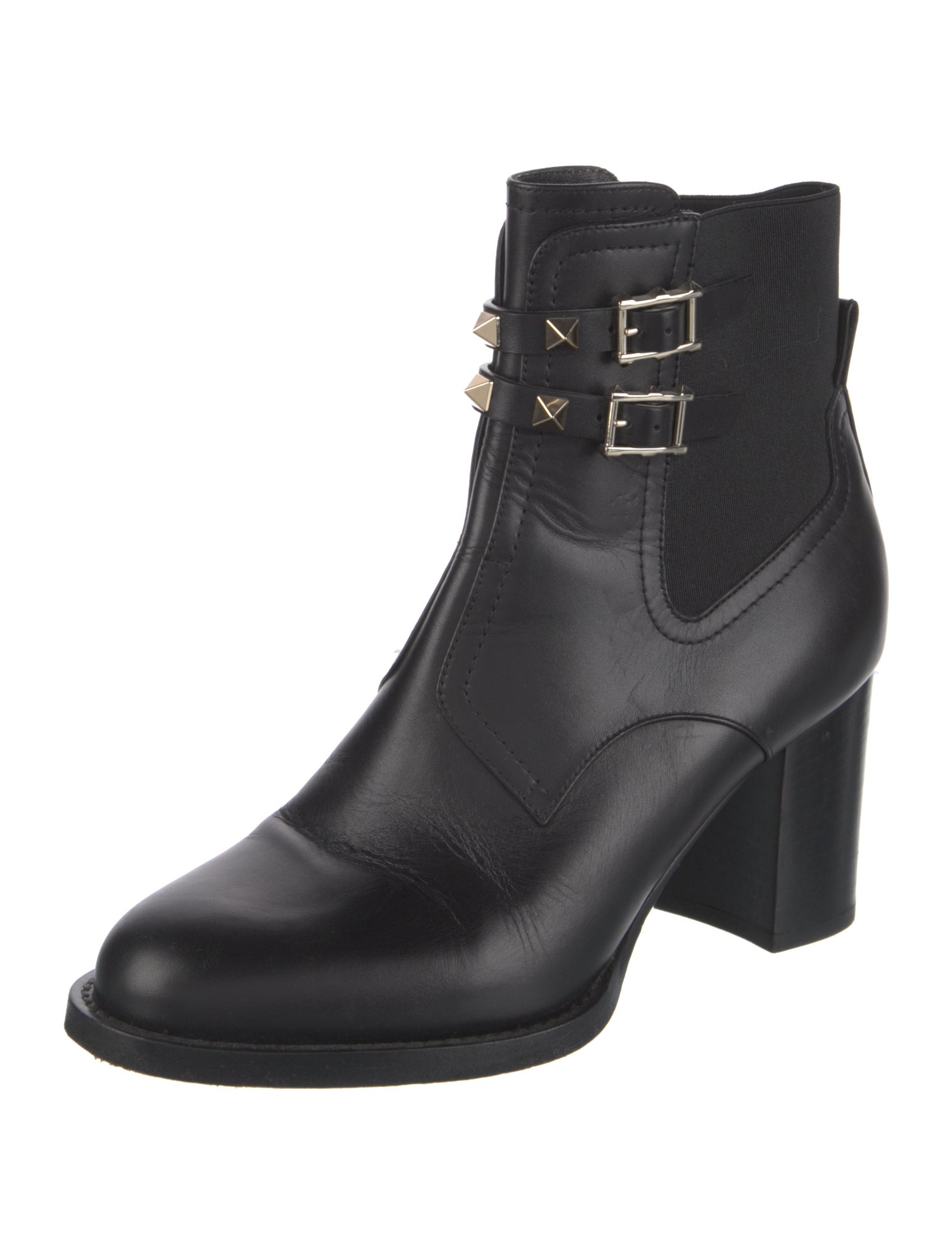 Valentino Rockstud Accents Leather Boots