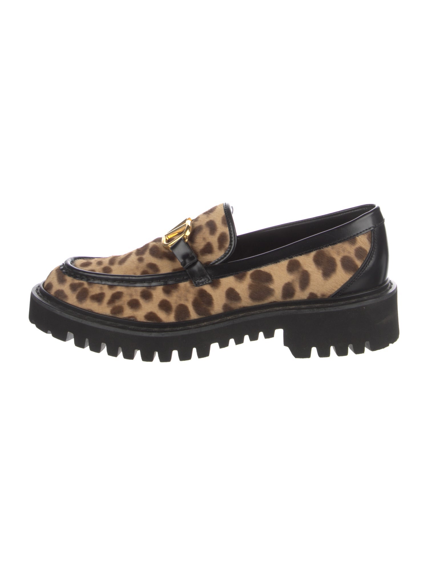 Valentino Ponyhair Animal Print Loafers