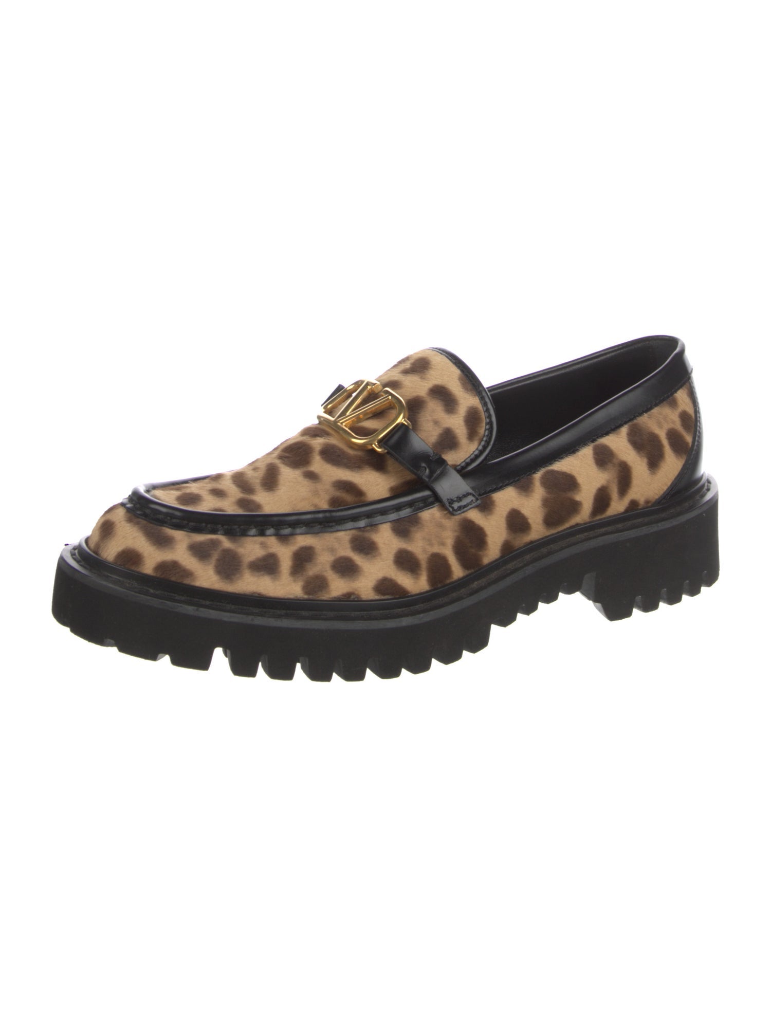 Valentino Ponyhair Animal Print Loafers