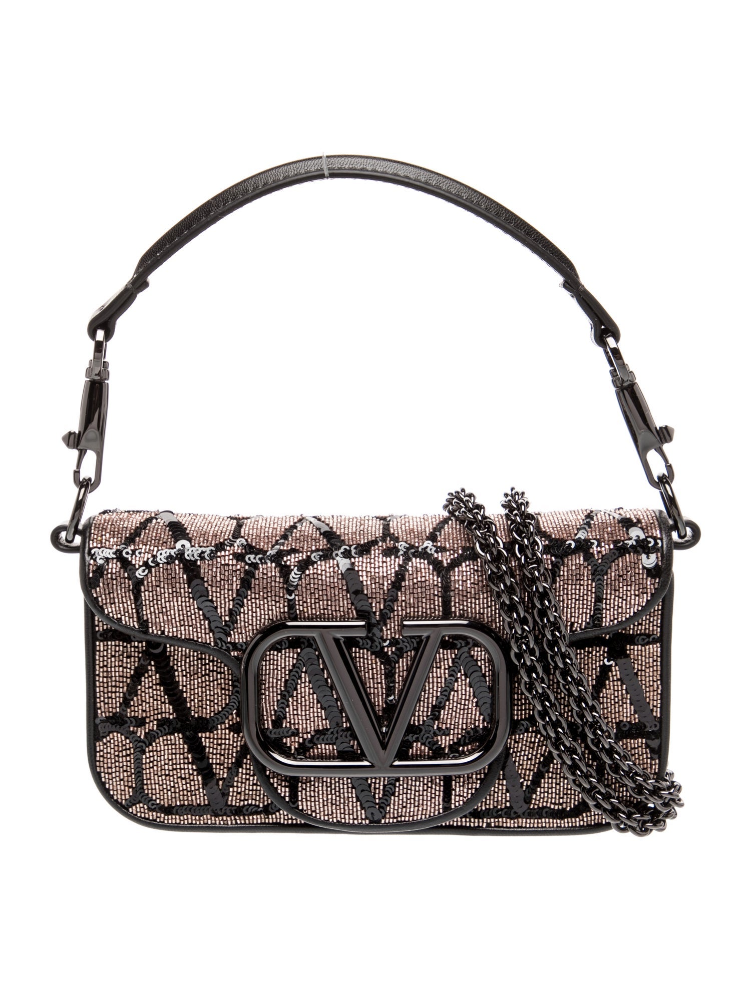 Valentino Sequins LOCÒ w/ Tags - Black Crossbody Bags, Handbags