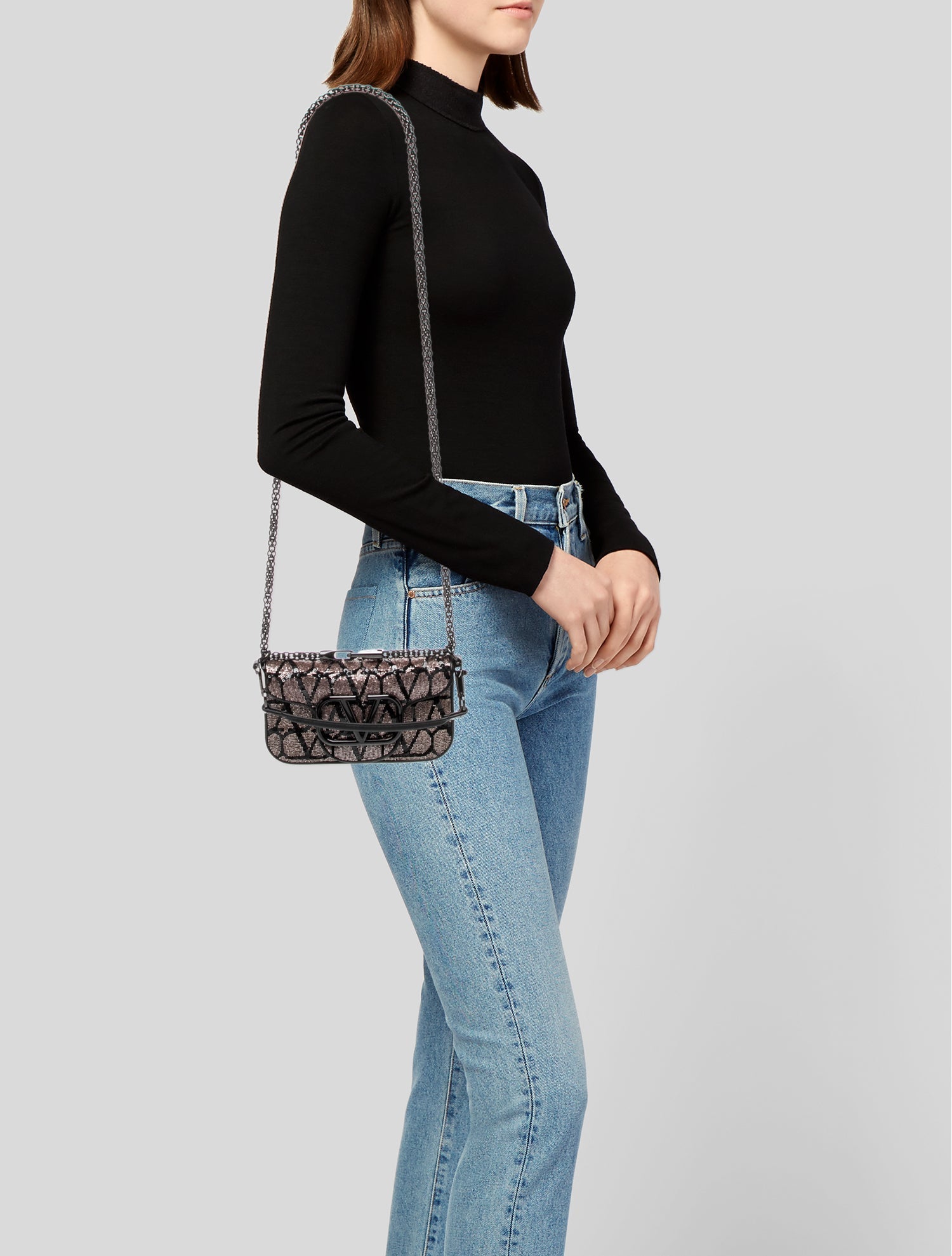 Valentino Sequins LOCÒ w/ Tags - Black Crossbody Bags, Handbags