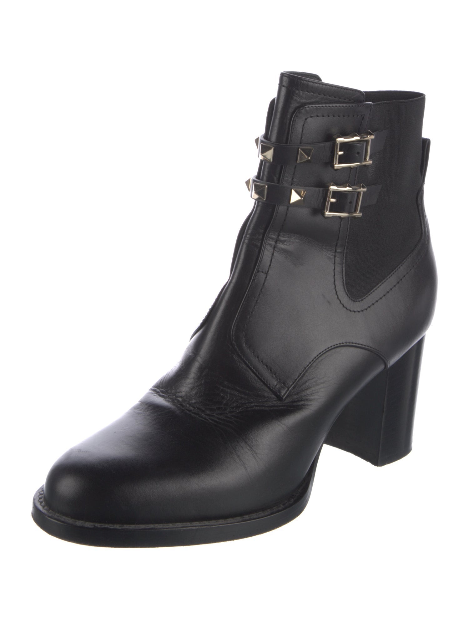 Valentino Rockstud Accents Leather Boots