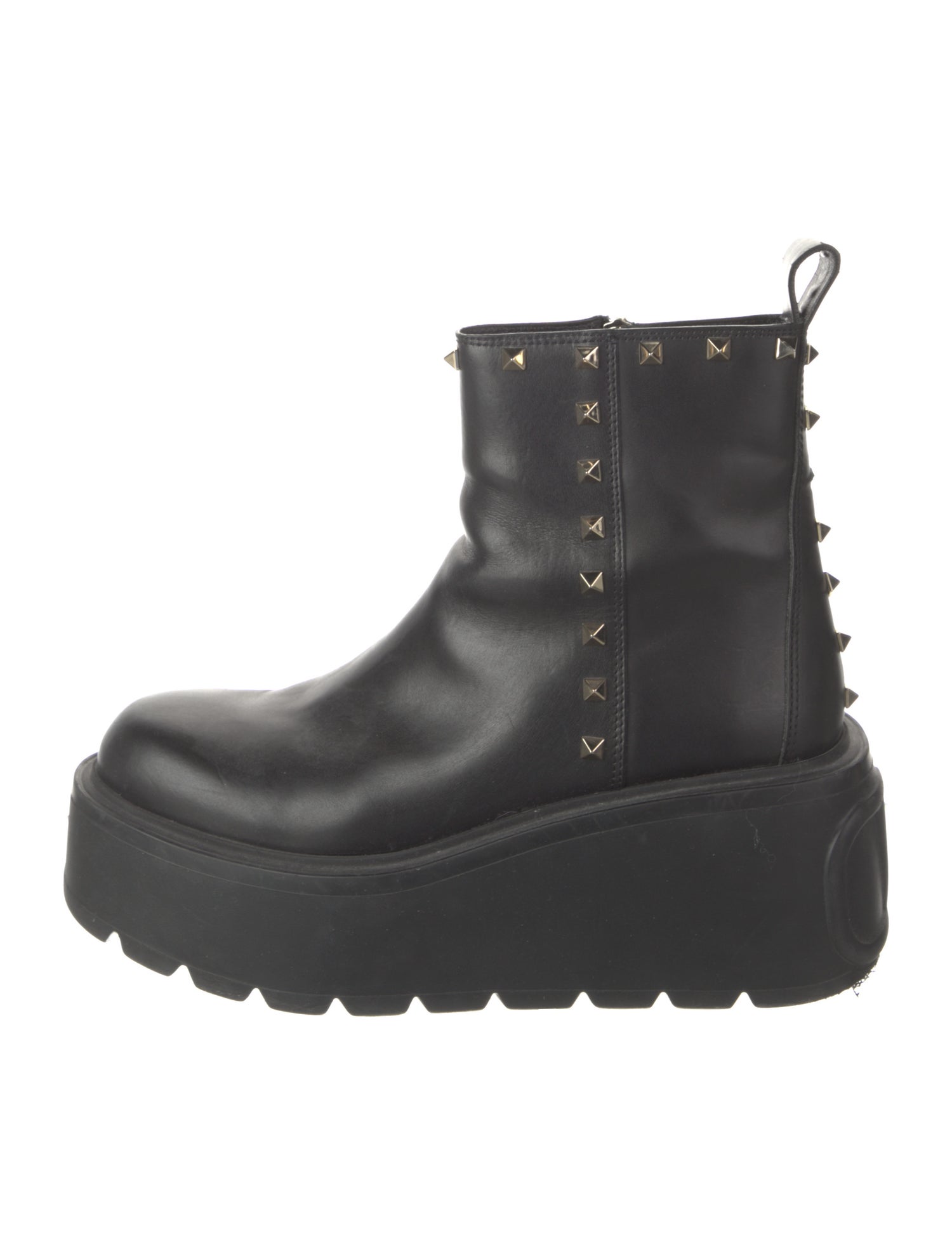 Valentino Rockstud Accents Leather Boots