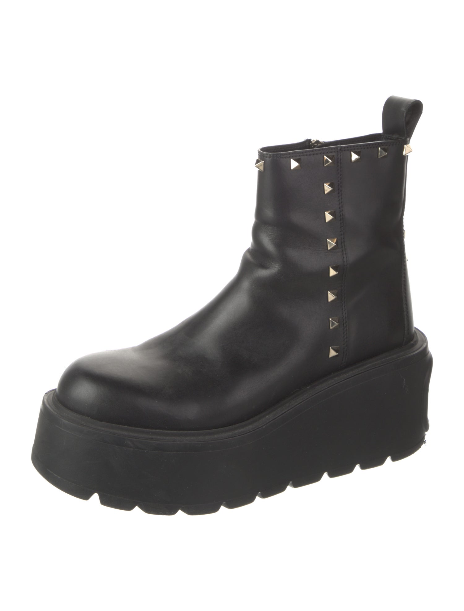 Valentino Rockstud Accents Leather Boots