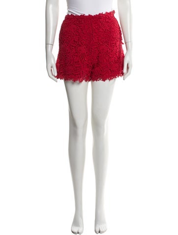Pre-owned Valentino Lace Pattern Mini Shorts In Red