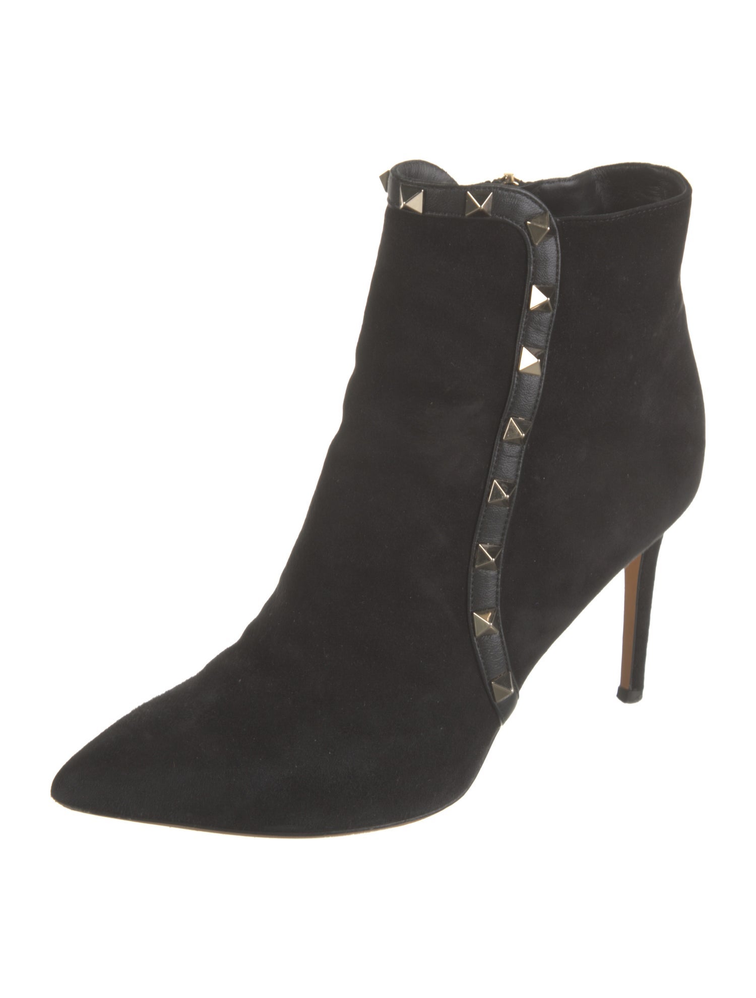 Valentino Rockstud Accents Suede Boots