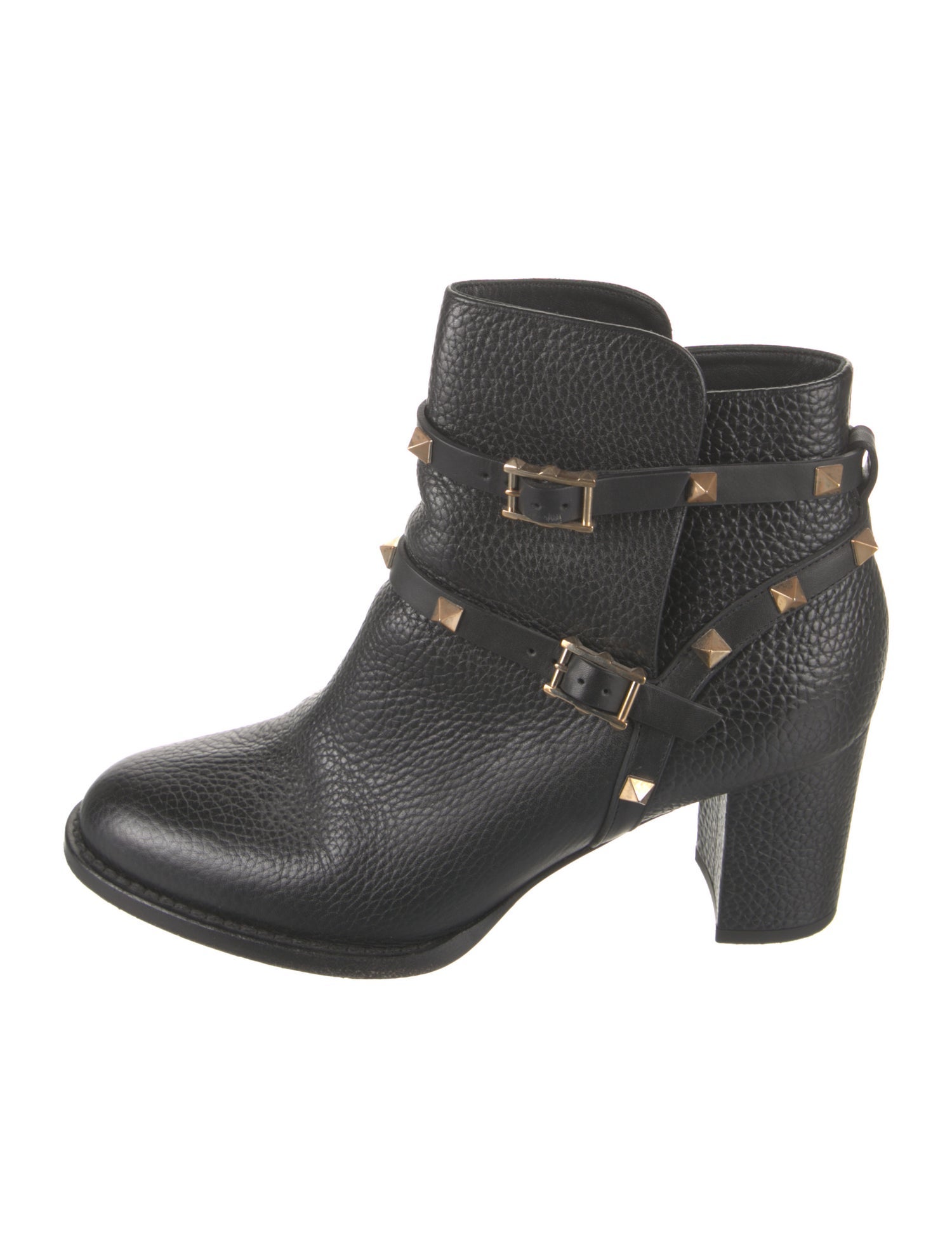 Valentino Rockstud Accents Leather Boots