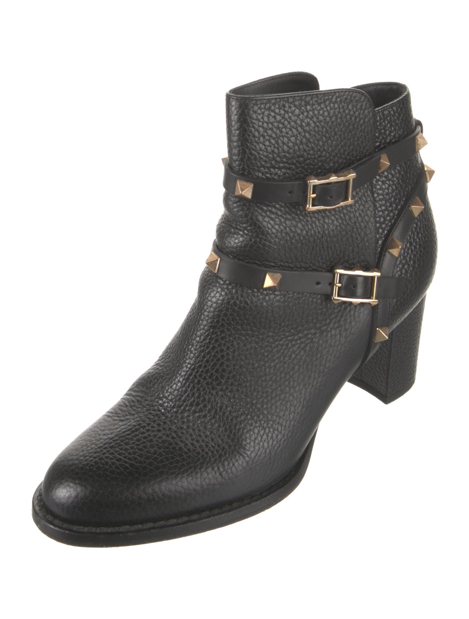 Valentino Rockstud Accents Leather Boots