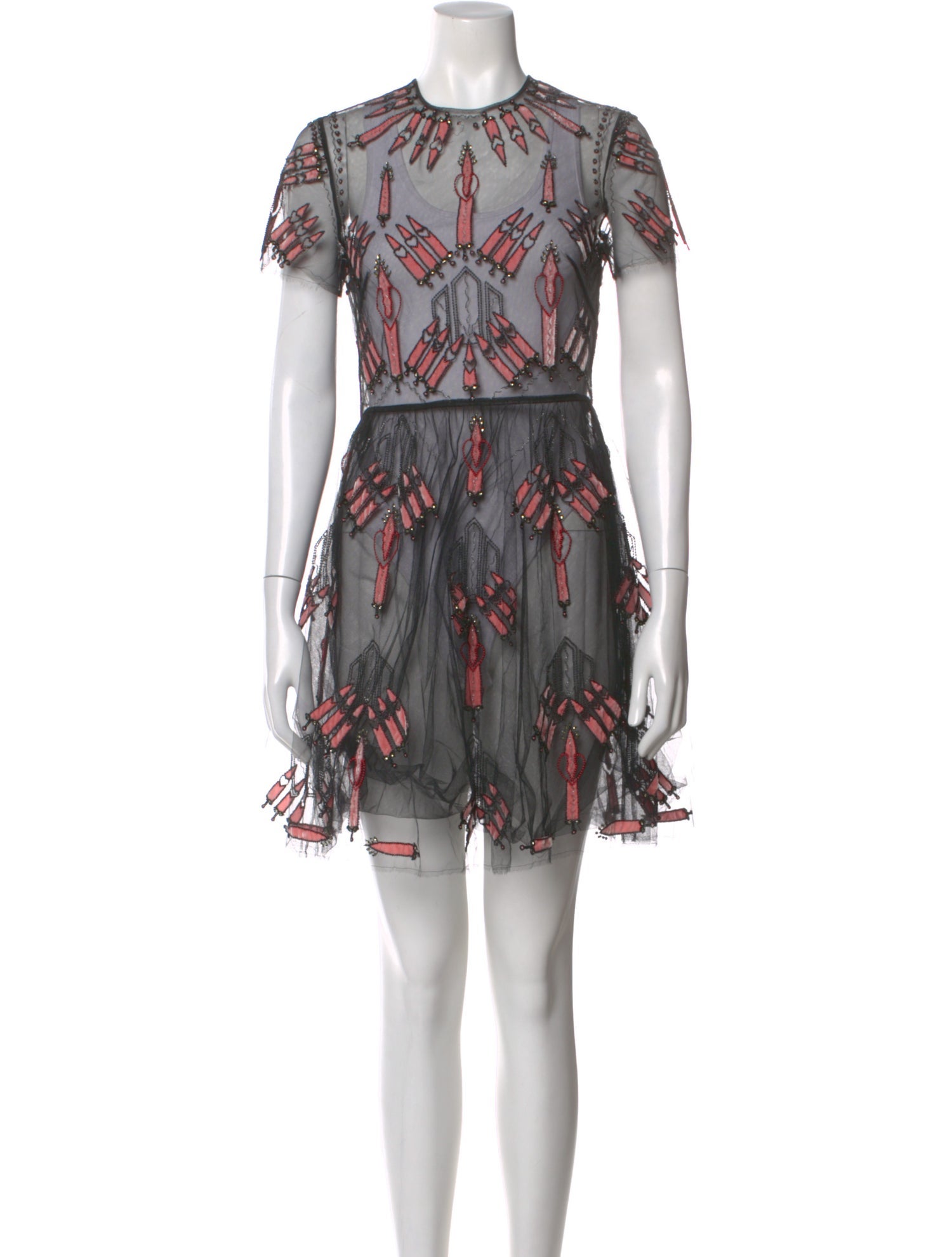 valentino beaded dress Mesh Mini valentino dresses 2025