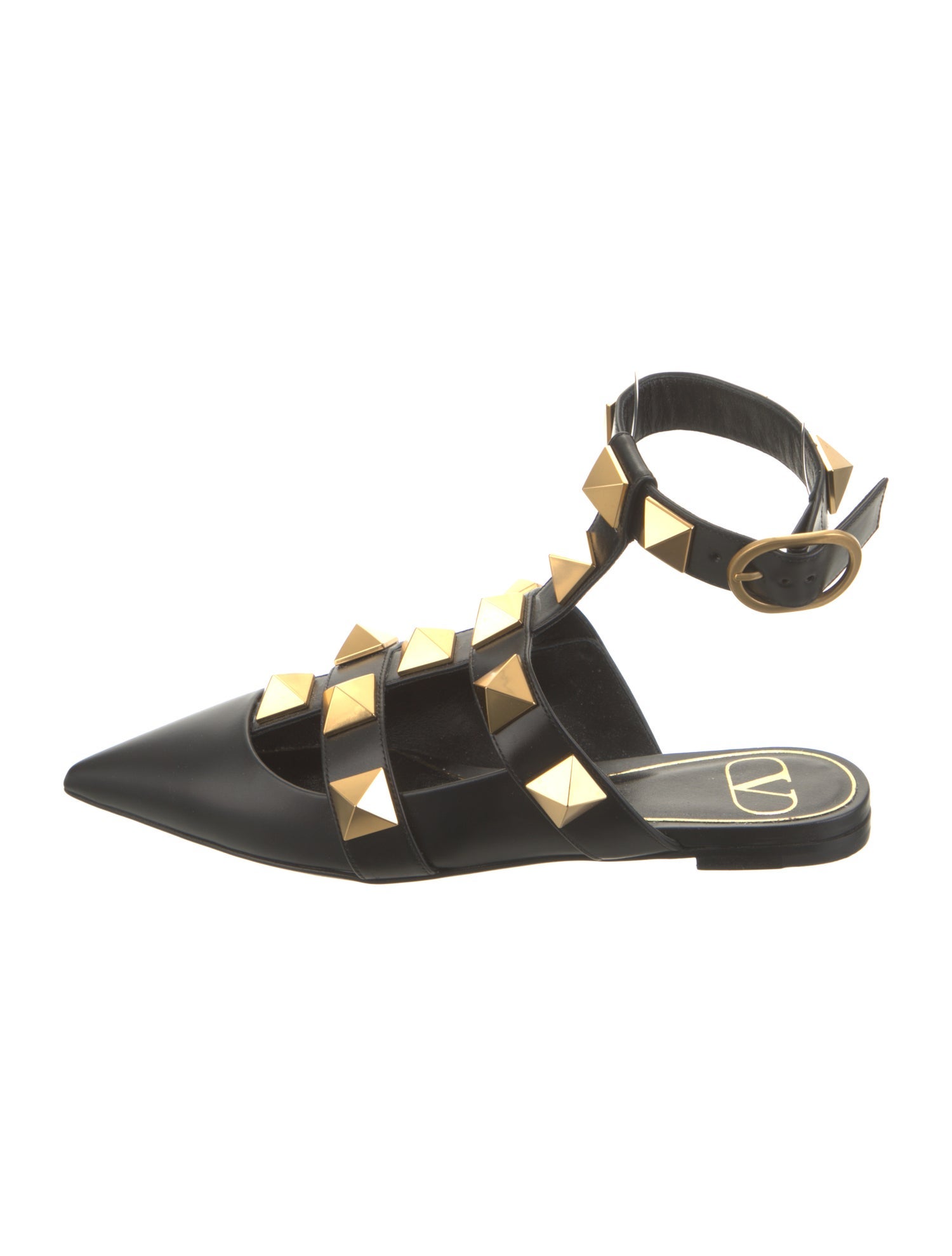 Valentino Rockstud Accents Leather Mules