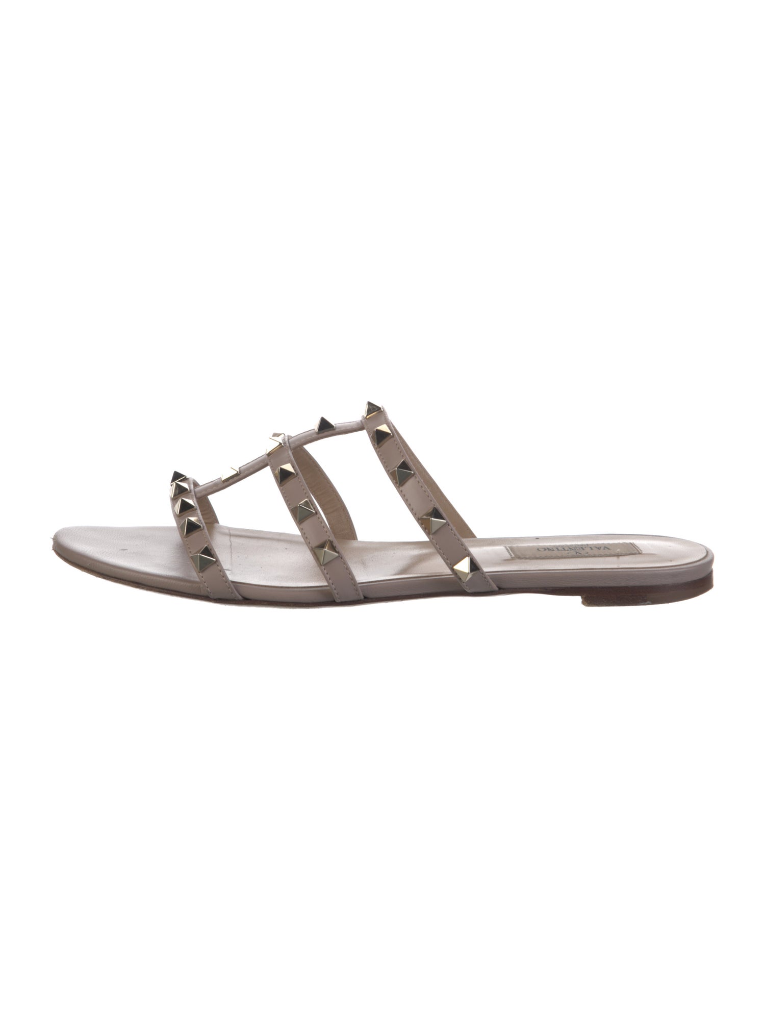 Valentino Rockstud Accents Leather Slides