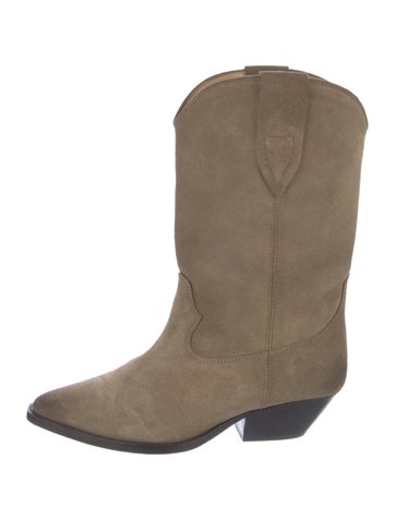 Pre-owned Isabel Marant Suede Western Boots In Neutral