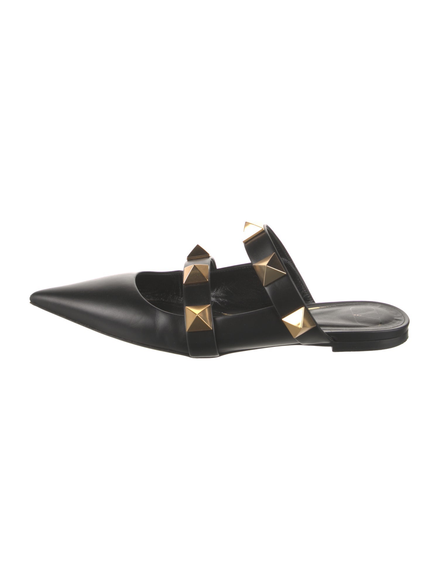 Valentino Rockstud Accents Leather Mules