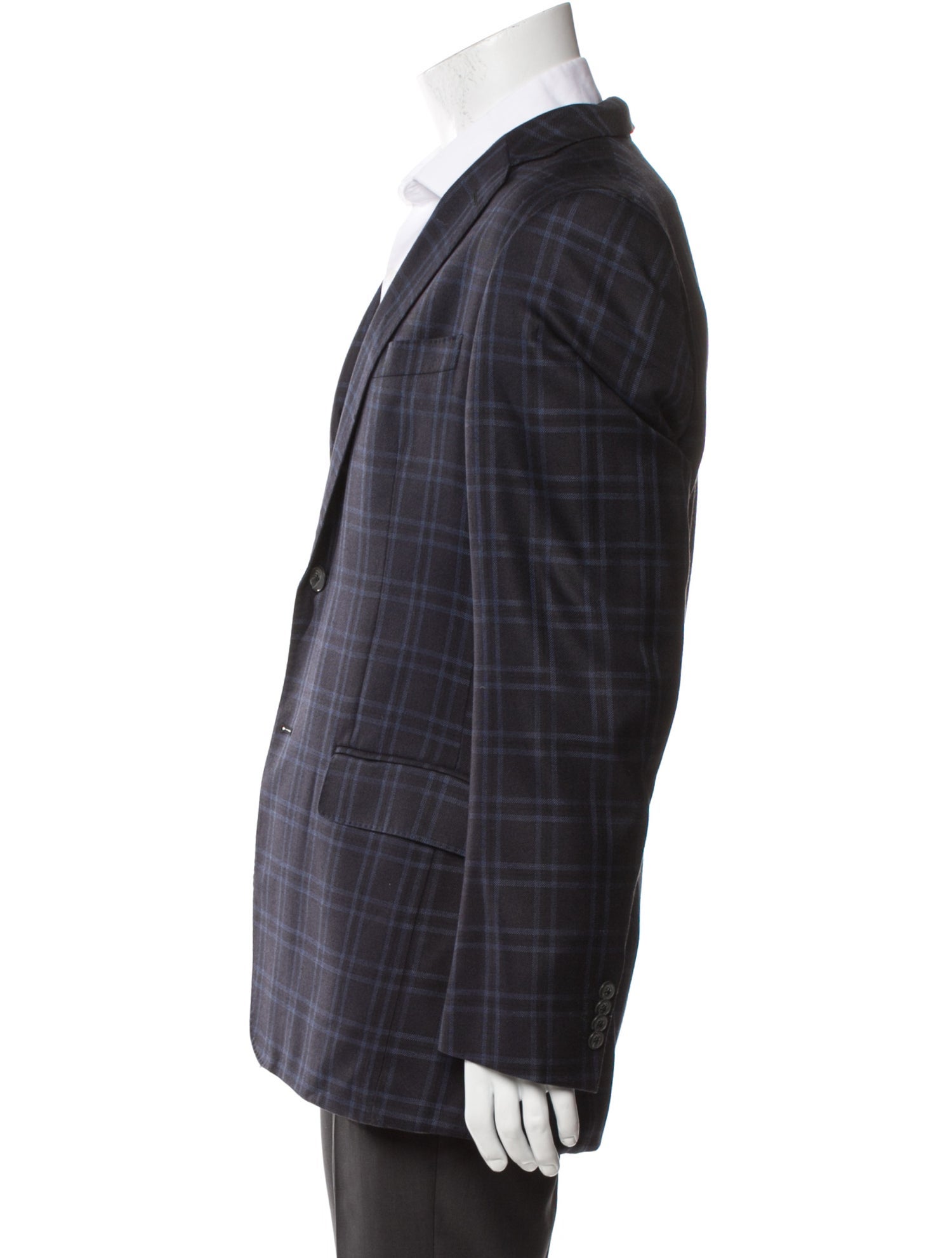 Valentino Silk Plaid Print Blazer