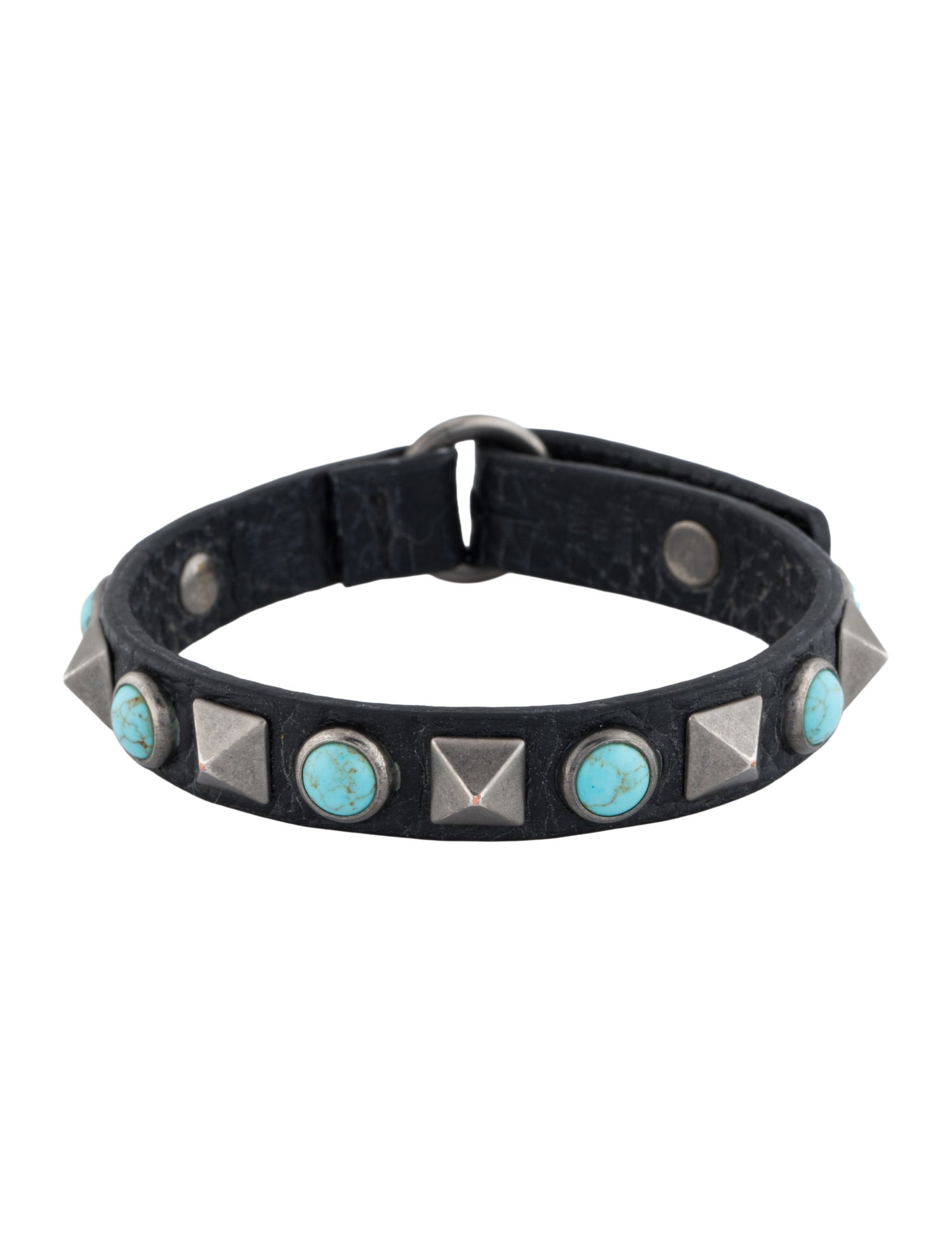 Valentino Leather Rockstud Rolling Wrap Bracelet