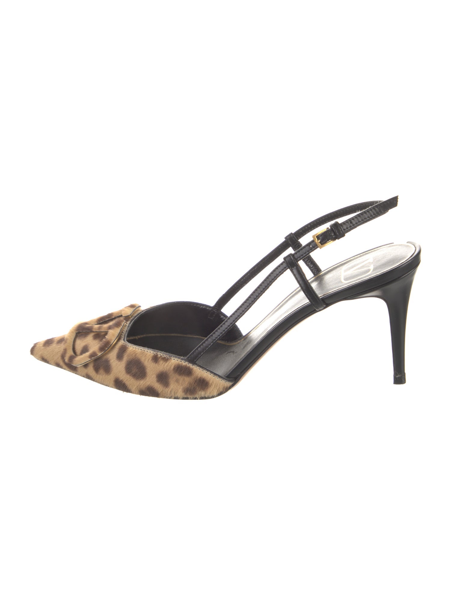 Valentino Ponyhair Animal Print Slingback Pumps