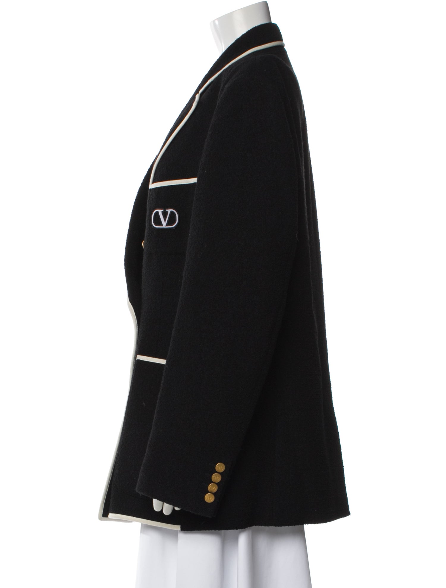 Valentino Wool Embroidered Accent Blazer