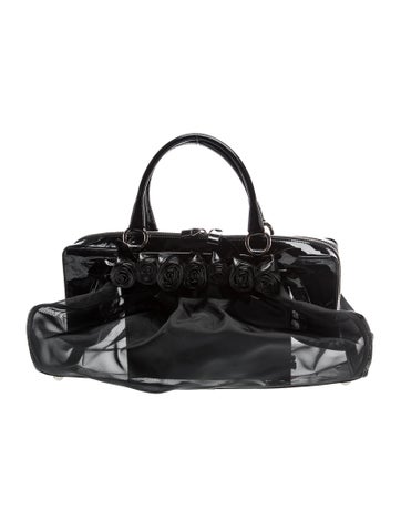Valentino Patent Leather Petale Rose Satchel w/ Pouch