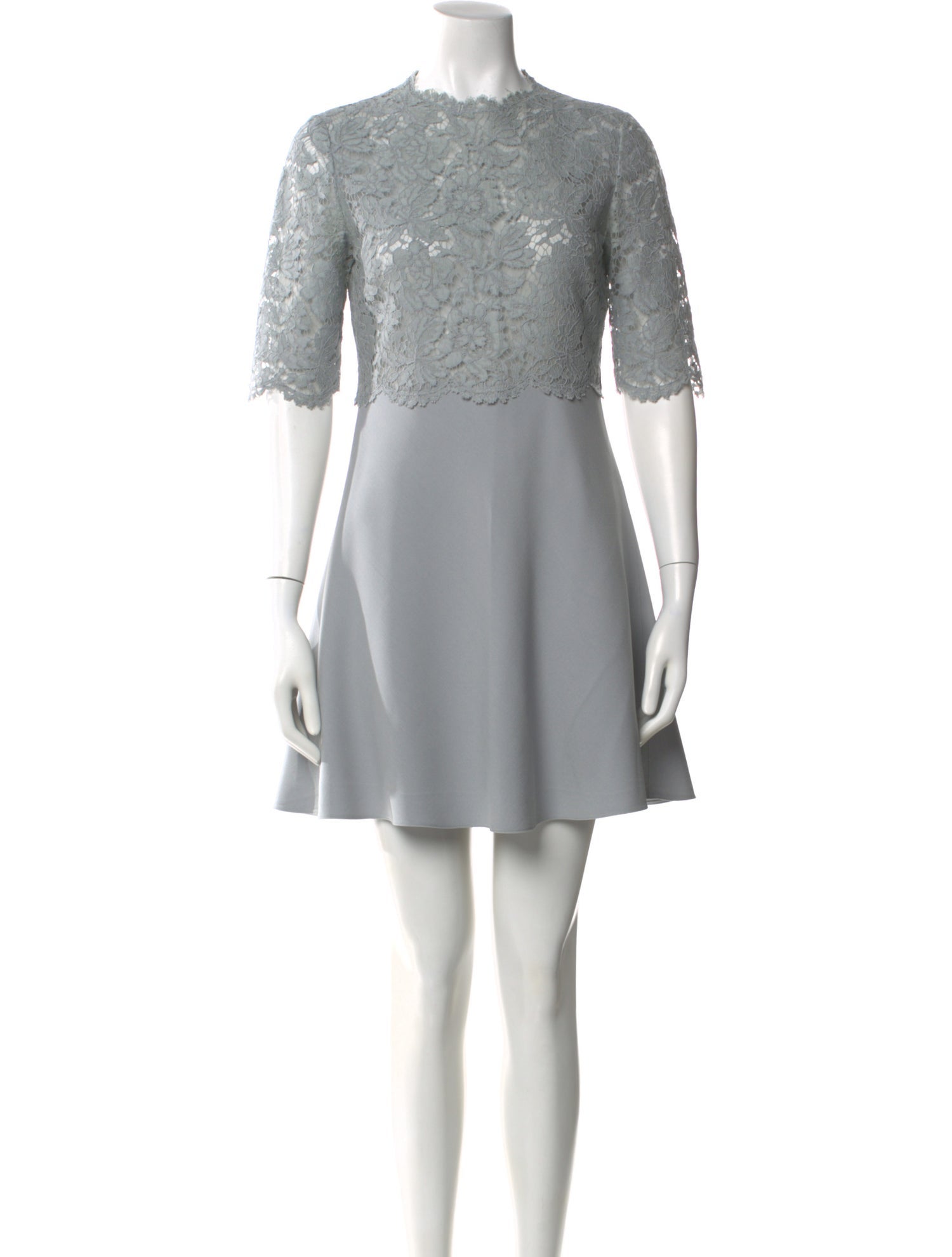 Valentino Crew Neck Mini Dress - Blue Dresses, Clothing - VAL558315 | The  RealReal