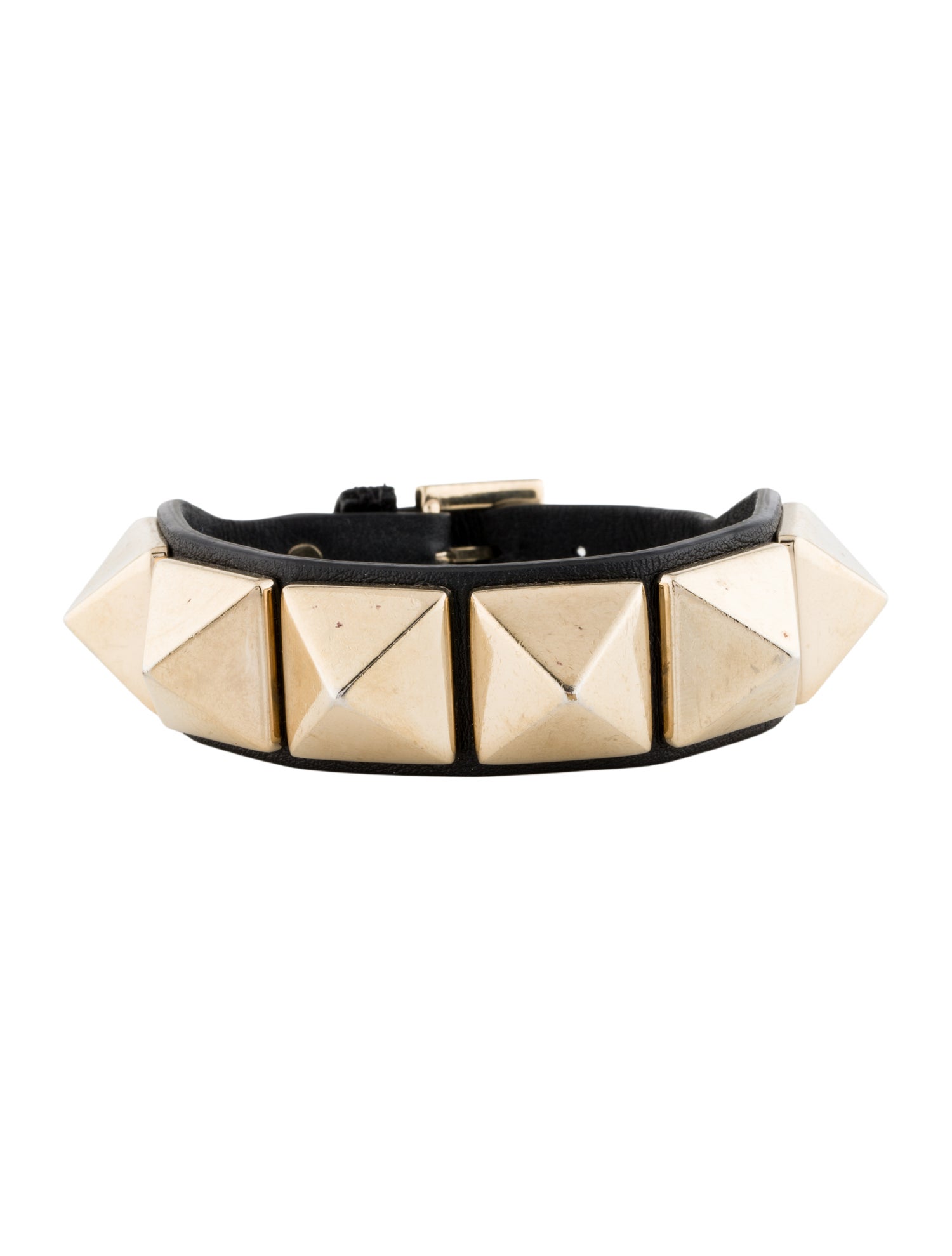 Valentino Leather Large Rockstud Wrap Bracelet