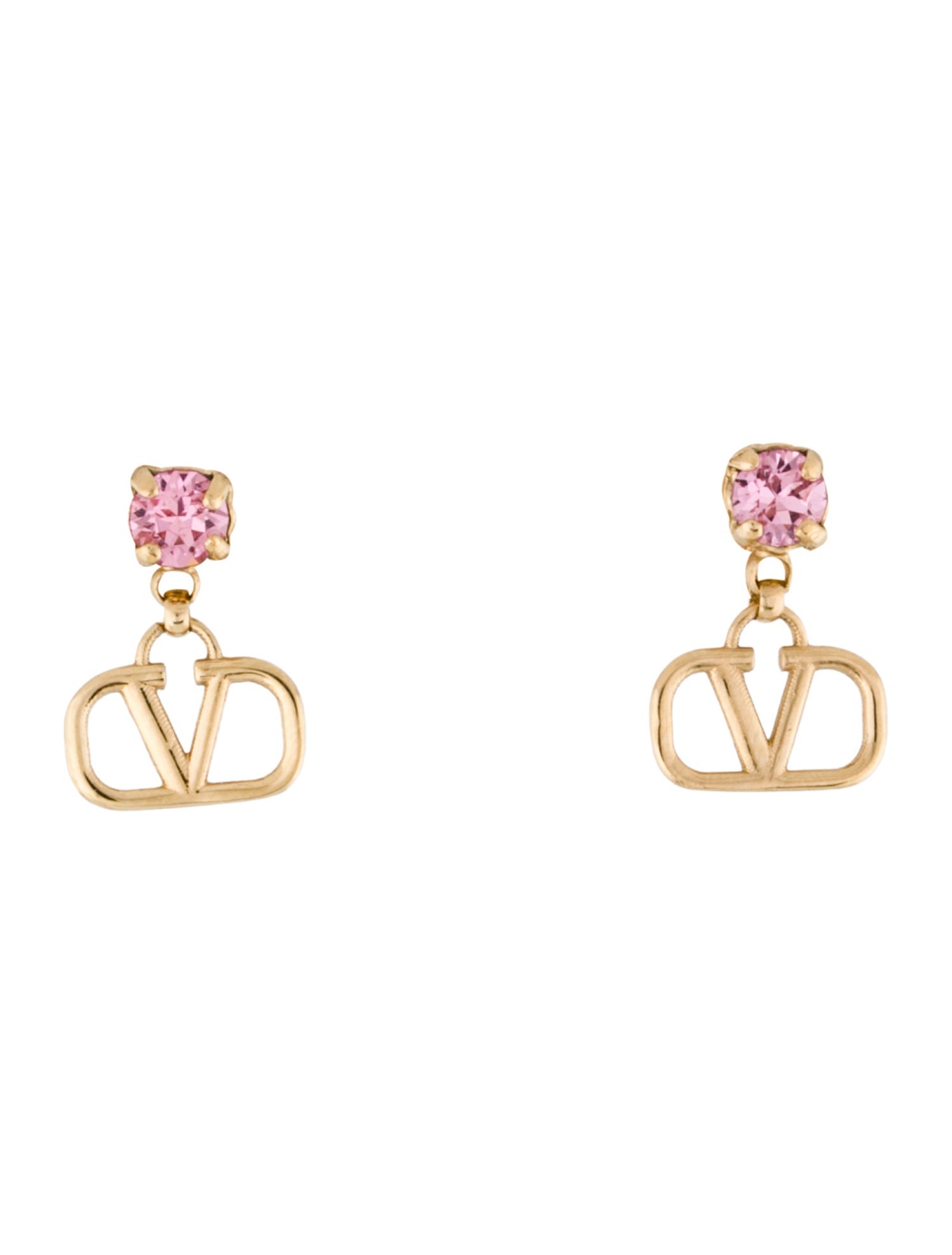 Valentino Crystal VLogo Signature Drop Earrings