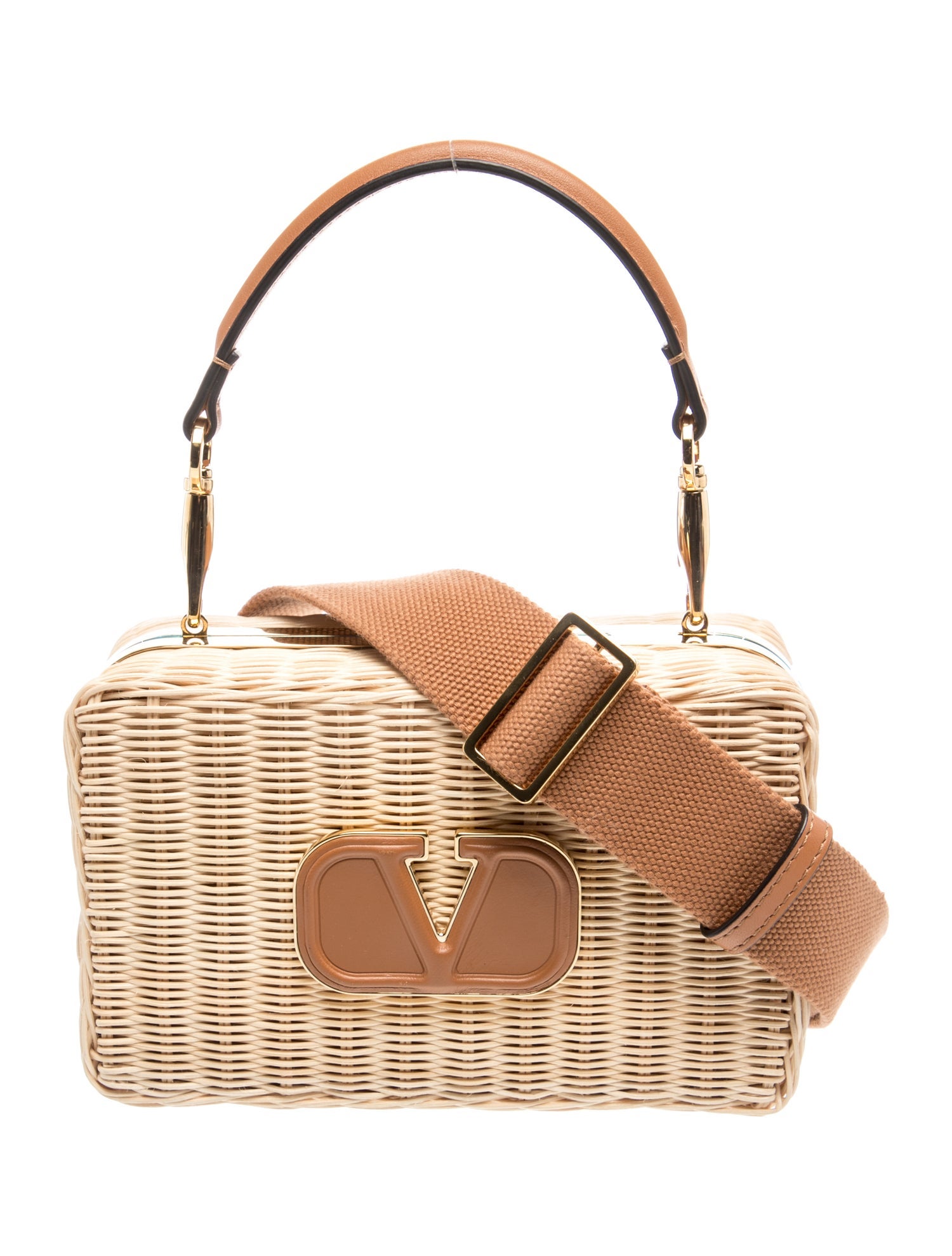 Valentino Raffia Top Handle Bag
