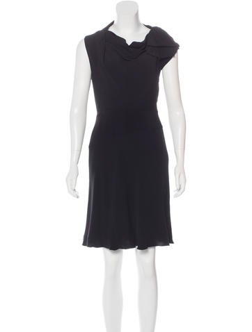 Valentino Cowl Neck Sleeveless Dress
