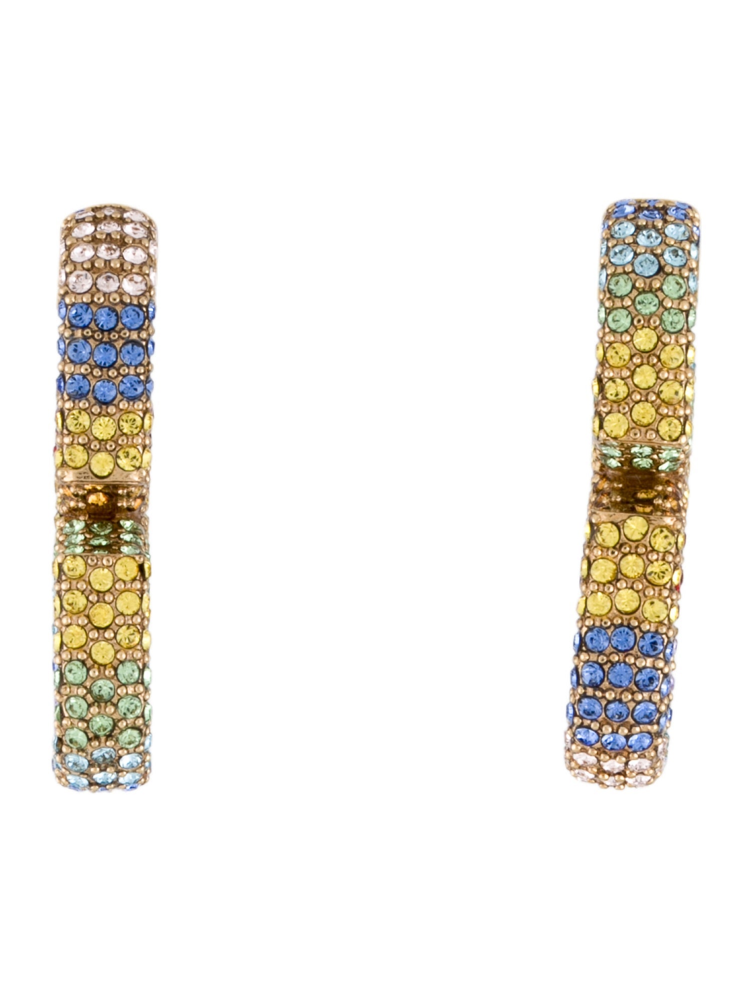 Valentino Crystal Embellished VLogo Hoop Earrings