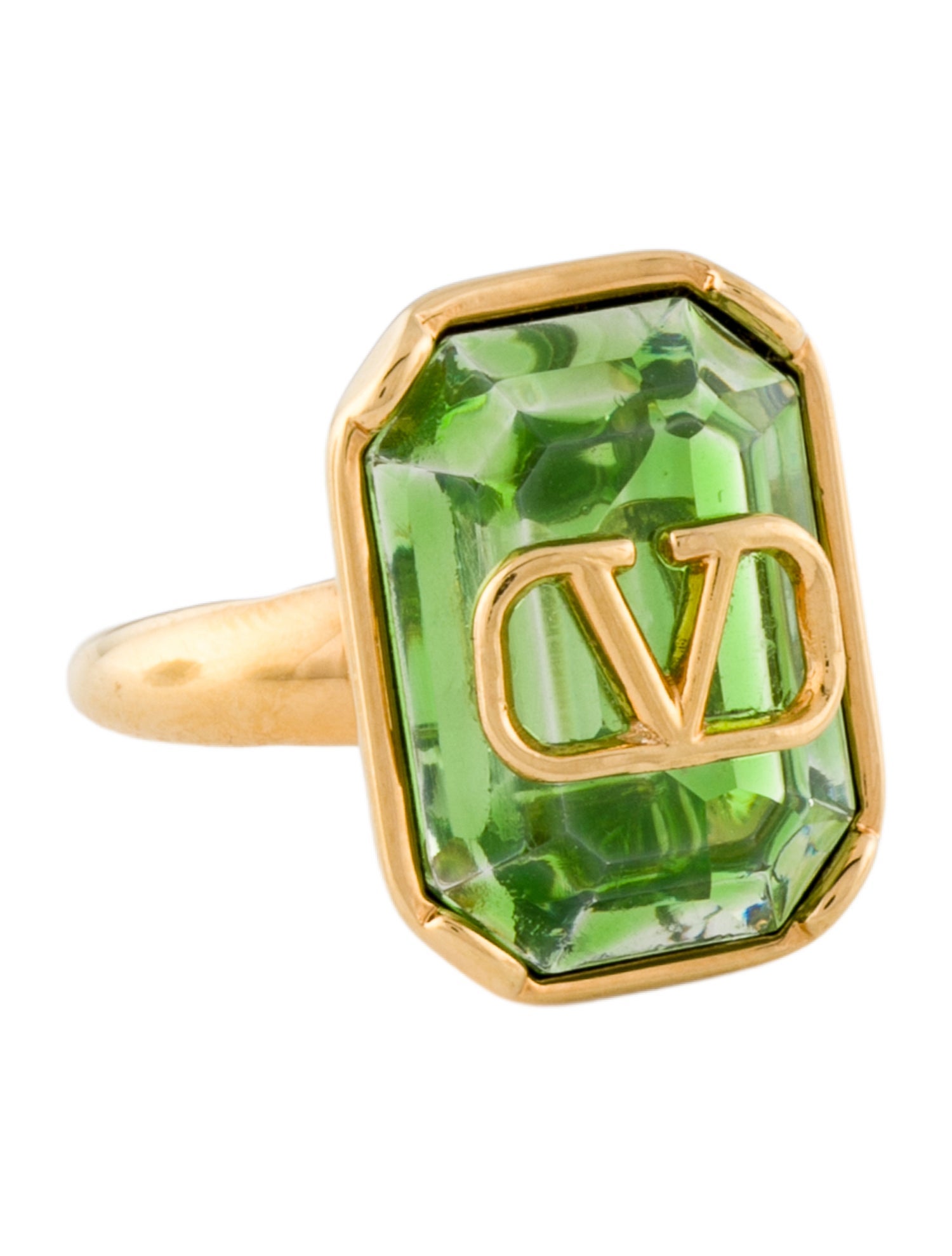 Valentino Crystal VLogo Signature Cocktail Ring