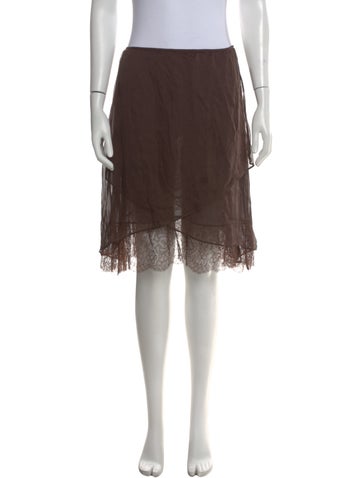 Pre-owned Valentino Shearling Mini Skirt In Brown