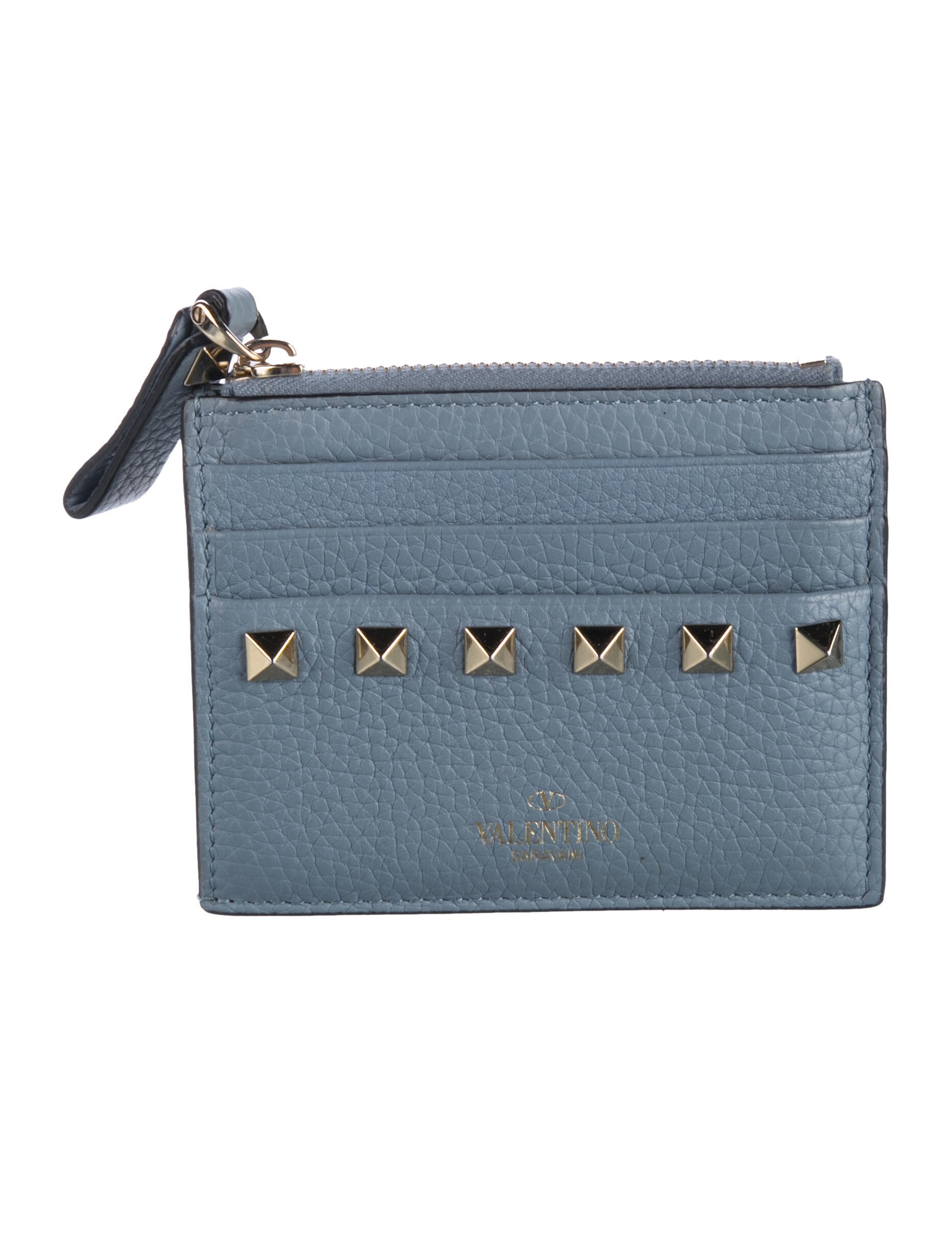 Valentino Rockstud Spike Leather Card Holder