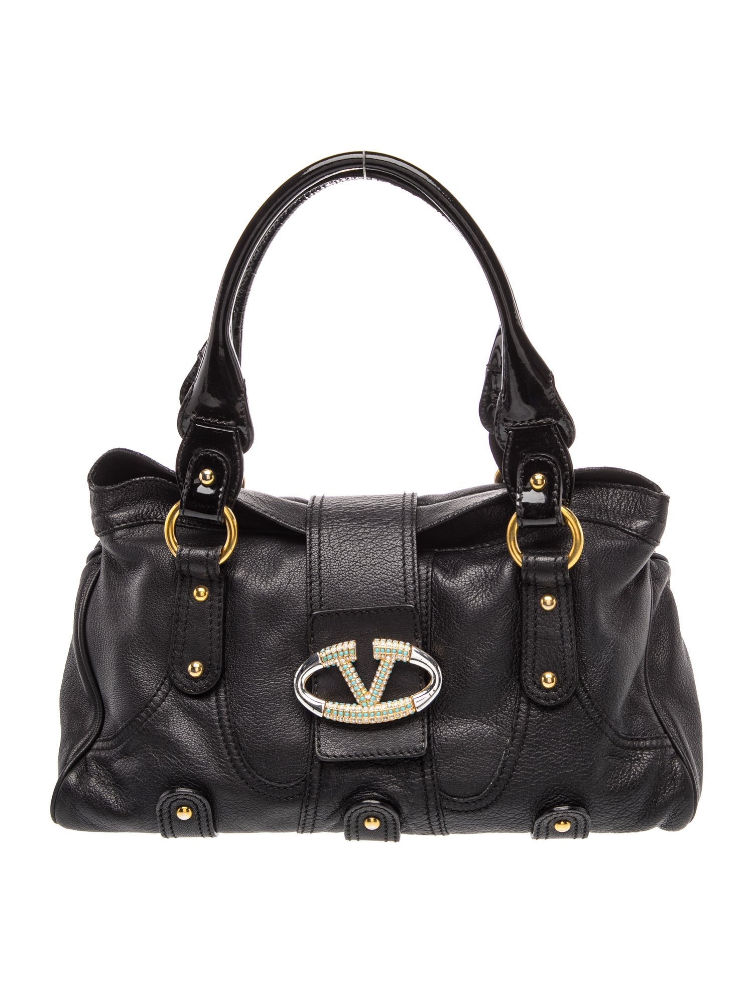 Valentino Leather Catch Vintage - Black Shoulder Bags, Handbags