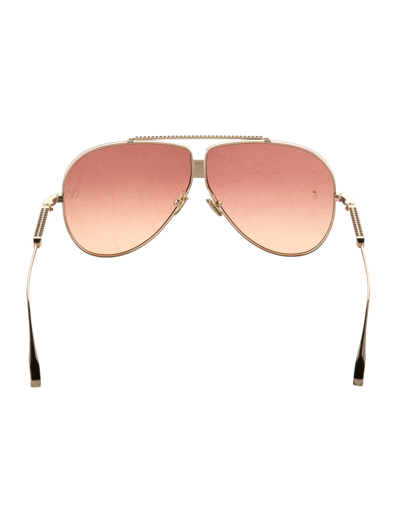 Valentino Rockstud Accents Aviator Sunglasses