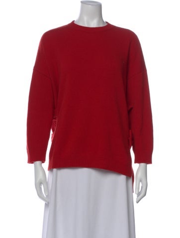 Pre-owned Valentino Virgin Wool Crew Neck Sweater In Red