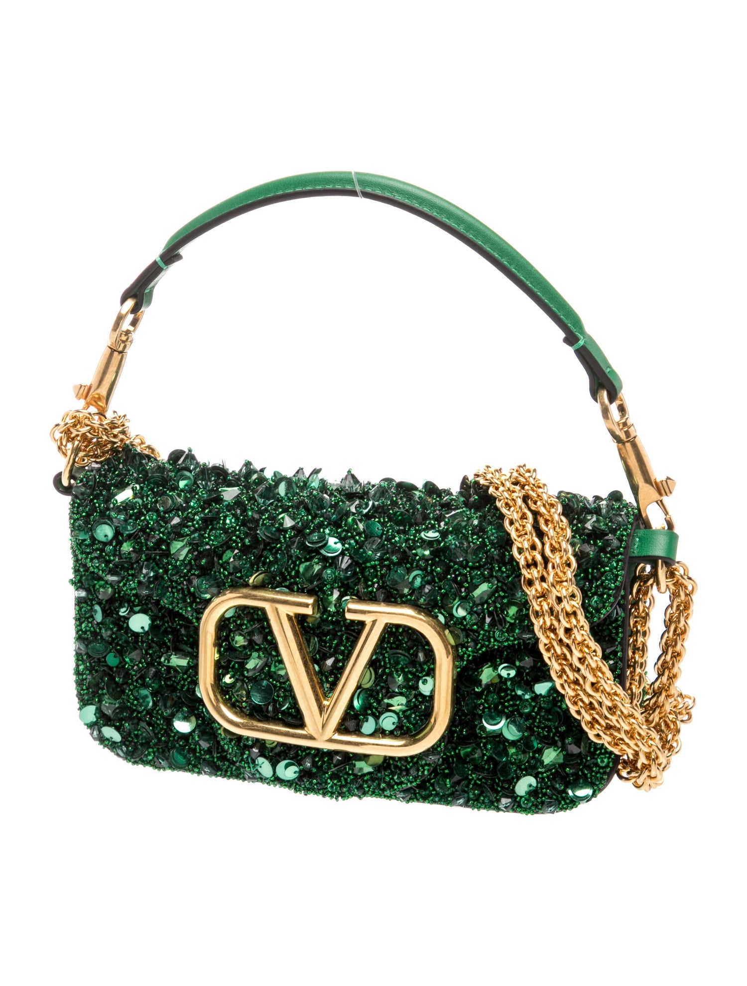 sale 未使用　valentino　ミニトート　グリーン　定価20万程？ Valentino Vlogo Crossbody Bag Small w/ Tags - Green Mini Bags