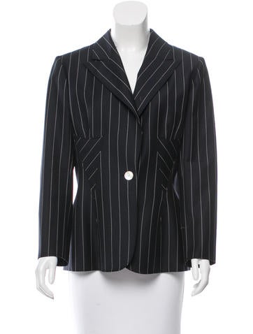 Valentino Pinstriped Peak-Lapel Blazer