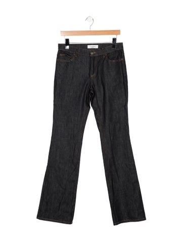 Pre-owned Valentino Mid-rise Flared Jeans In Blue