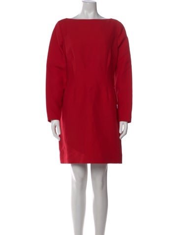 Pre-owned Valentino Virgin Wool Mini Dress In Red