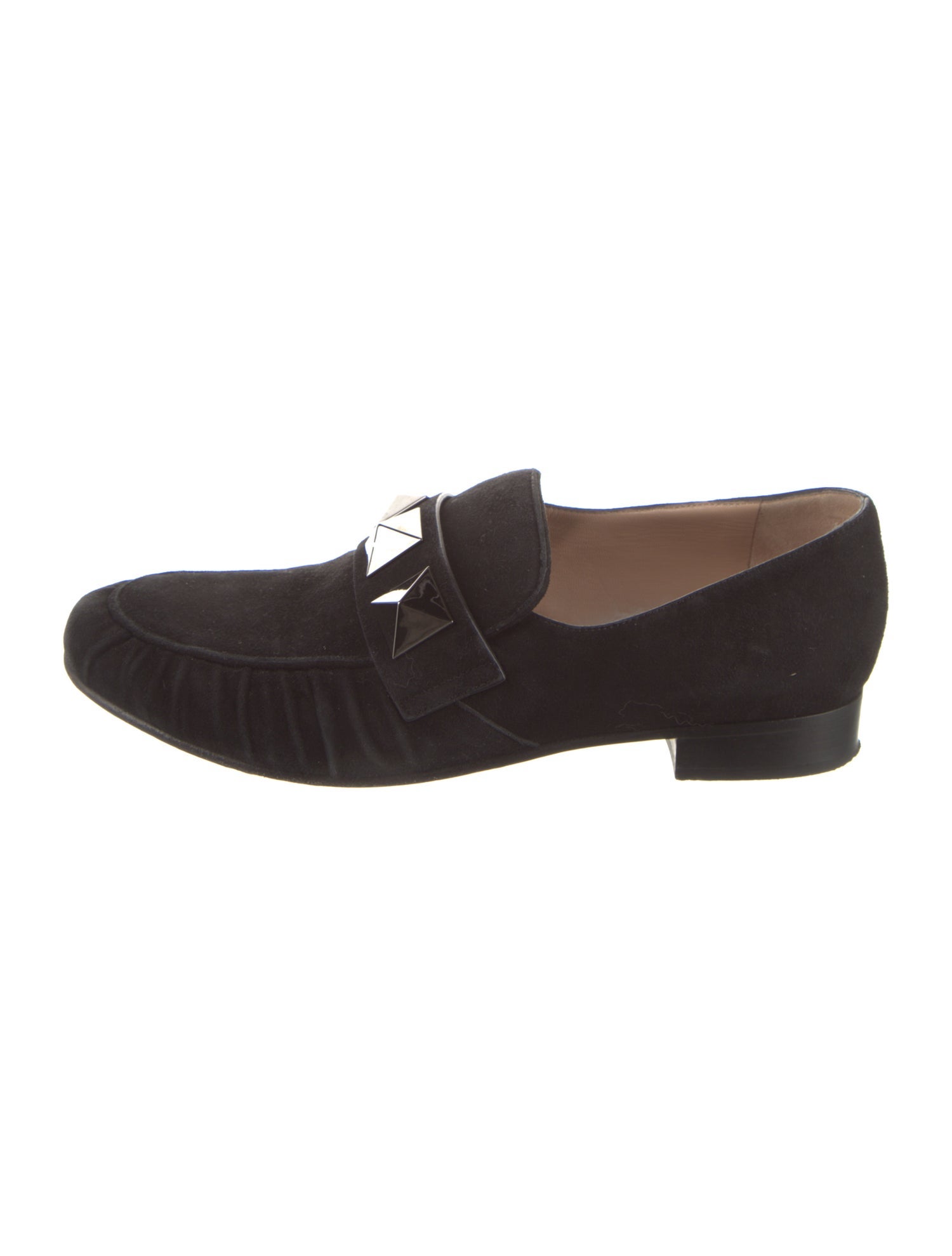 Valentino Rockstud Accents Suede Loafers