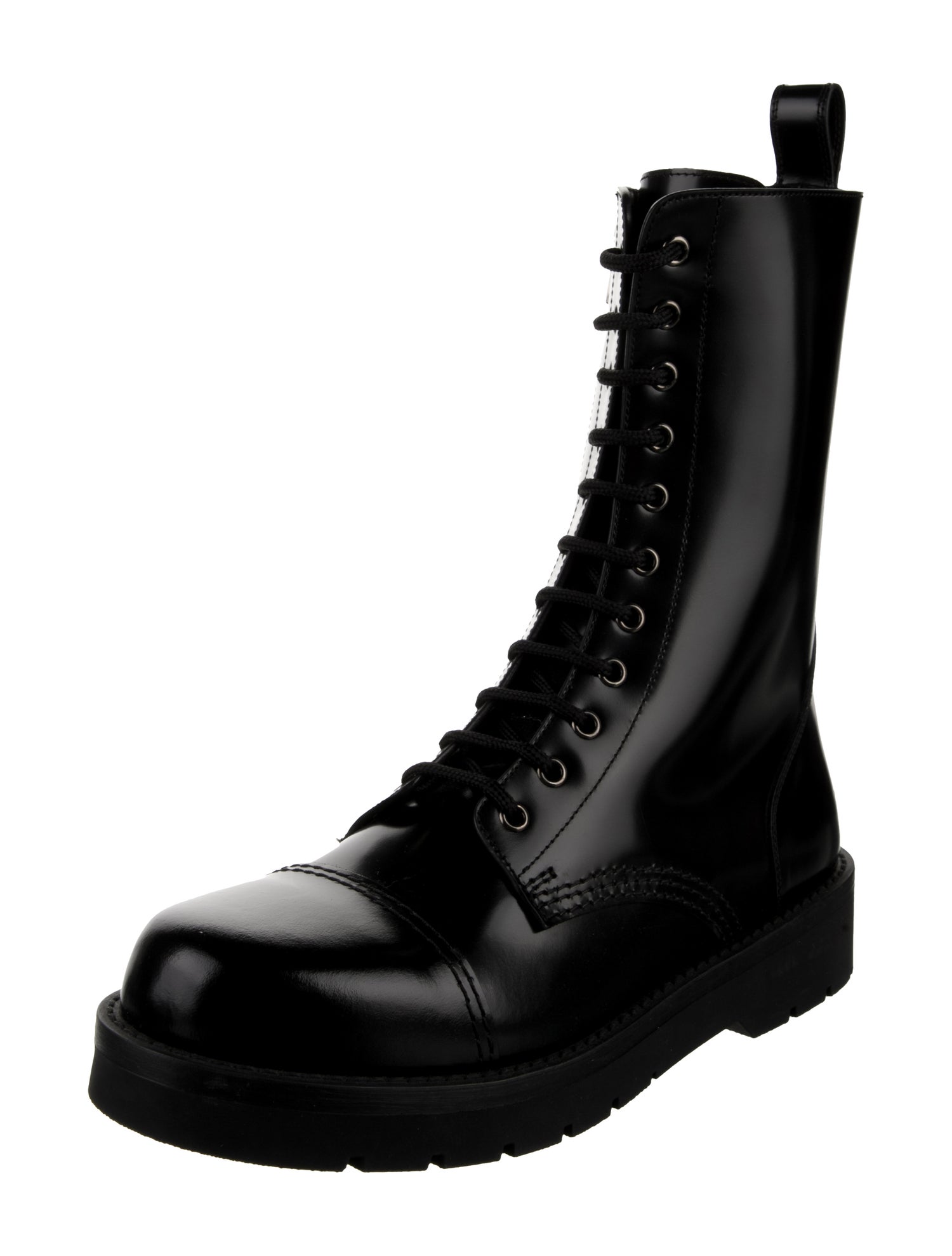 Valentino Leather Combat Boots