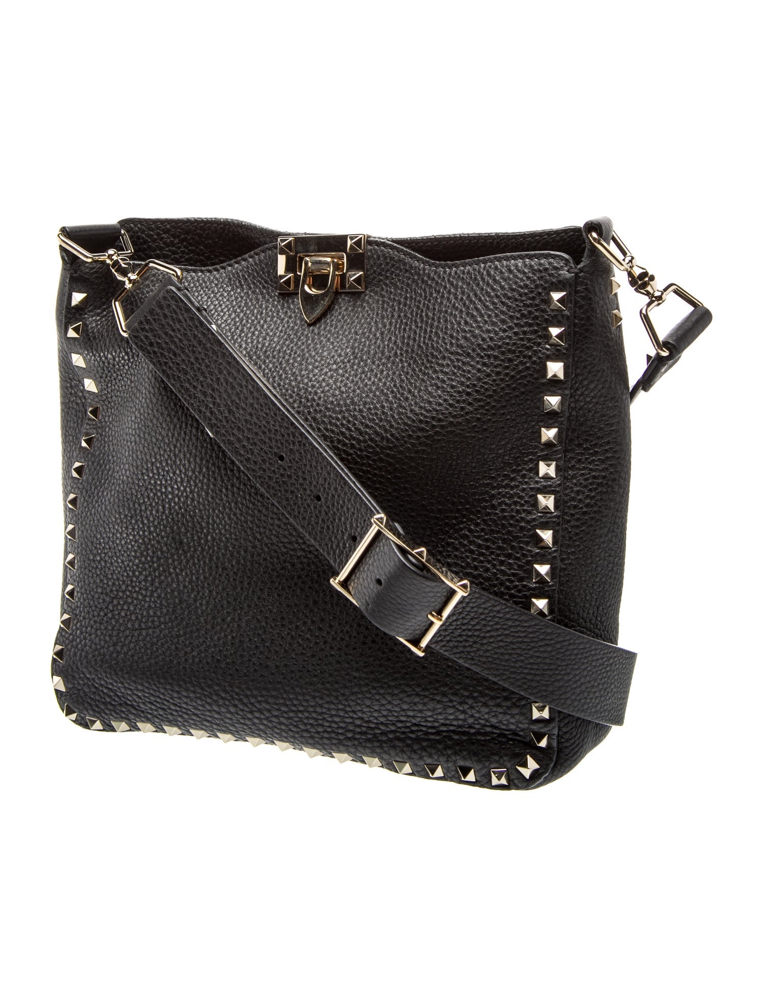 Valentino Rockstud Messenger Bag - Black Crossbody Bags, Handbags