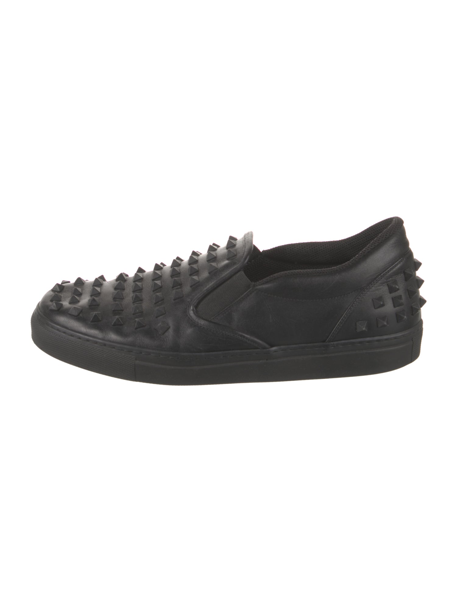 Valentino Rockstud Accents Leather Loafers