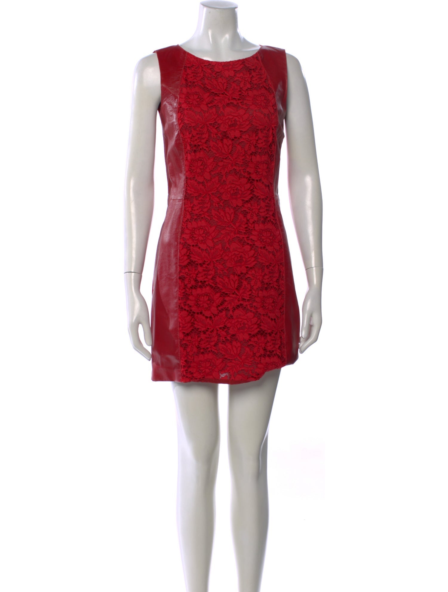 red valentino leather dress Red Valentino Pink Lambskin Leather Floral Applique Sleeveless Dress M RED Valentino