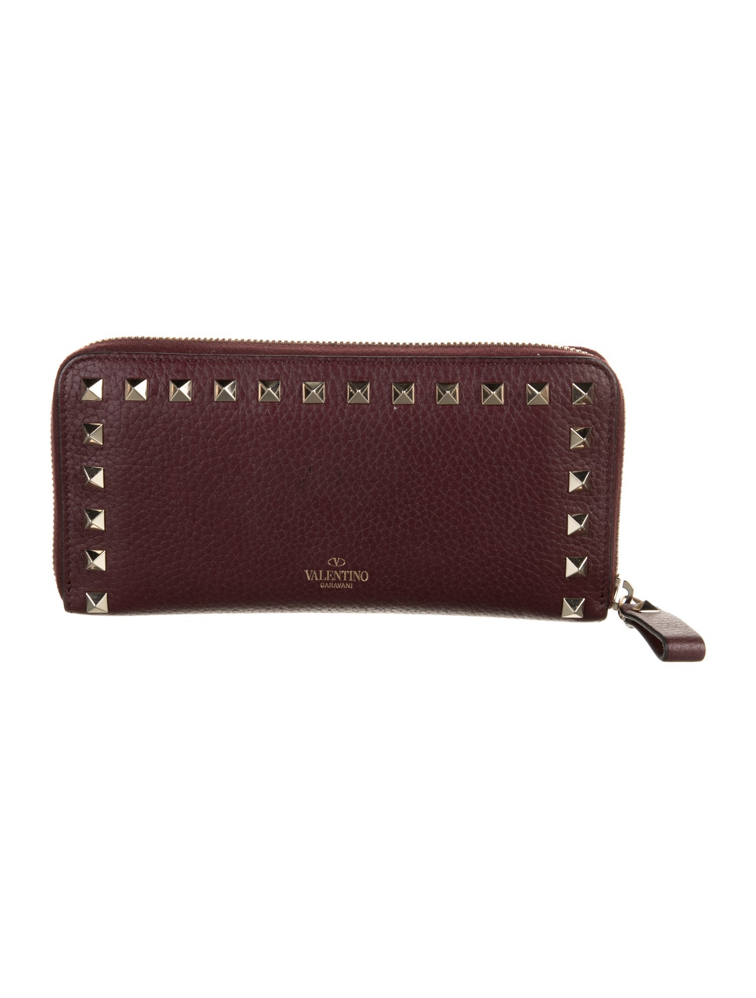 Valentino Rockstud Accents Leather Continental Wallet